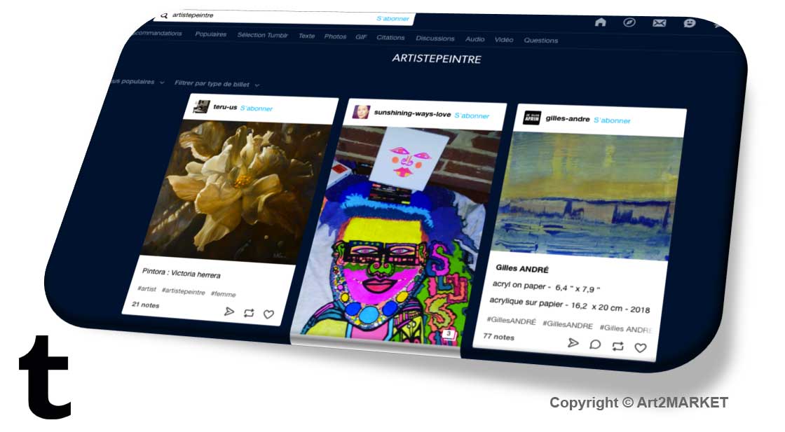 Exemple de contenu du réseau social Pinterest