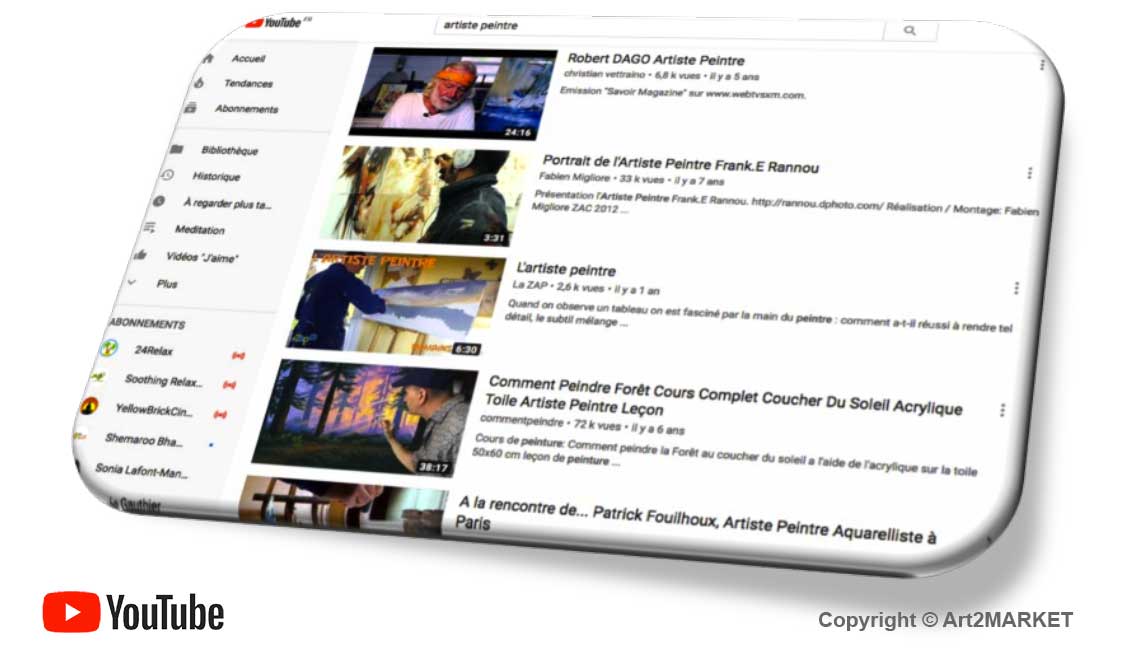 Exemple de contenu du réseau social YouTube