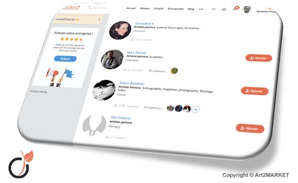 Exemple de contenu du réseau social Viadeo